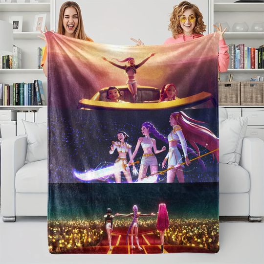 Discover K pop Demon Blankets Quality Soft Warm Hunters Huntrix Throw Blanket Winter Kids Couch Bed Fluffy Bedspread