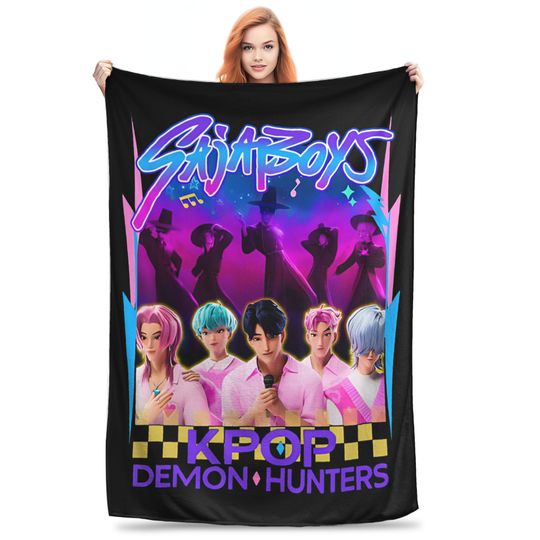 Discover Saja Boys  Kpop Demon Hunters Blanket Fleece Summer   Multifunction Warm Throw Blanket for Bed Couch Bedspreads