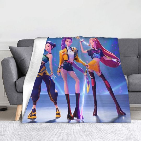 Discover Huntrix Zoey Rumi Mira Fleece Blankets KPop Demon Hunters Awesome Throw Blankets for Home 200x150cm Rug Piece