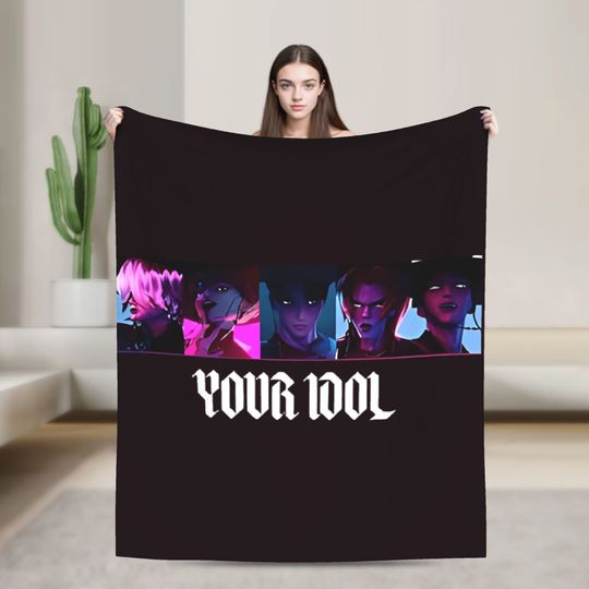 Kpop Demon Hunter Saja Boys Huntrix Flannel Blanket Winter Warm Throw Blanket for Kids Chair Fashion Bedspread Sofa Bed Cover