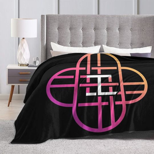 Discover Super Warm Blanket Child Decorative Huntrix H Logo Demon Hunters Throw Blanket Flannel Bedspread For Outdoor Sofa Bed Cover