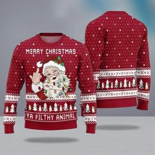 Merry Christmas Ya Filthy Animal Naughty Ugly Sweater For Men & Women S-5XL