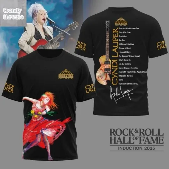Discover Cyndi Lauper Rock & Roll Hall Of Fame 2025 T-Shirt 3D