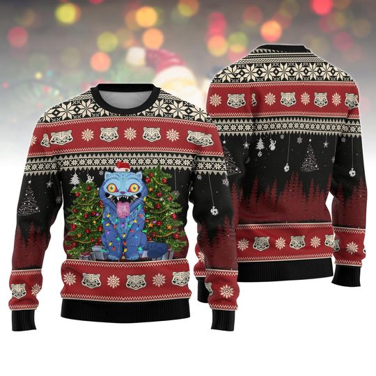 Derpy Tiger Ugly Sweater, Blue Tiger Cosplay Xmas Sweater, Blue Tiger Costume Sweater, Trendy  Sweater For Men, Christmas Xmas Sweater