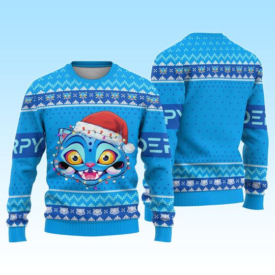 Discover Christmas Blue Tiger Ugly Sweater, Demon Tiger Xmas Sweater, I Want a Depry Tiger For Christmas, Christmas Sweater, Derpi Sweater, Xmas