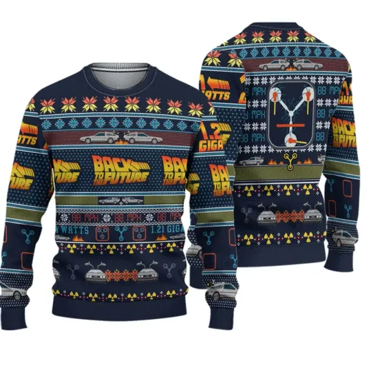 Back To The Future Ugly Christmas Sweater For Fans
