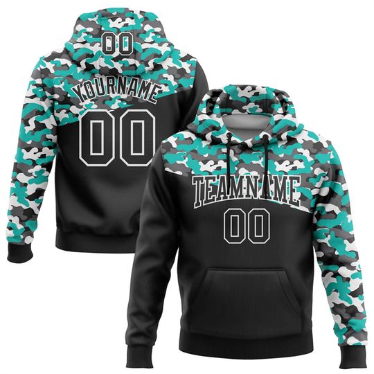 Custom Name Number Camouflage Hoodies For Men Fashion Casual 3D Printed Hooded Sweatshirts Oversized Team Uniforms DIY Pullovers