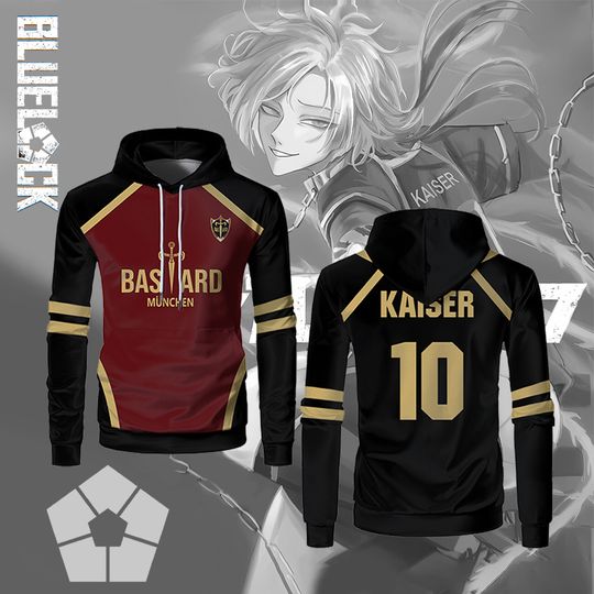 Discover Blue Lock Anime Bastard München Sweatshirt Jersey Men's Football Tracksuit Kaiser 10 Isagi Cosplay Tops Munich Sports Boy Hoodie
