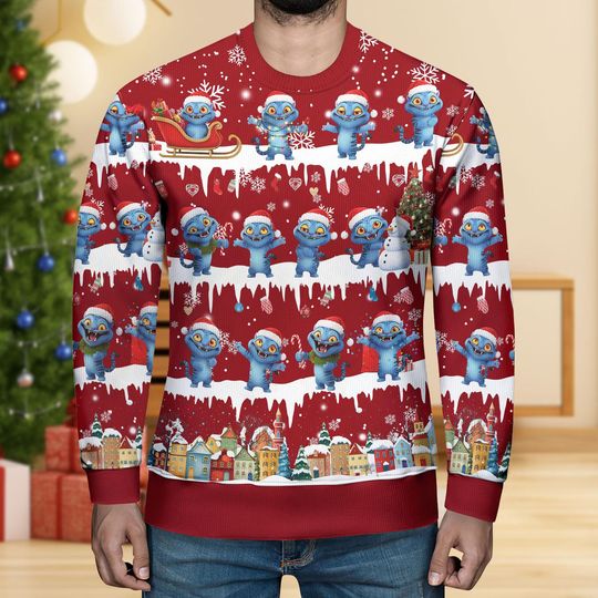 Discover Blue Tiger Costume Ugly Christmas Sweater, Cute Animal Xmas Sweater, Blue Tiger Santa Holiday Sweater, Christmas Gift