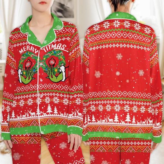 Discover Merry Christmas Pajamas Set For Women, Funny Christmas Pajamas, Family Matching Christmas Pajamas