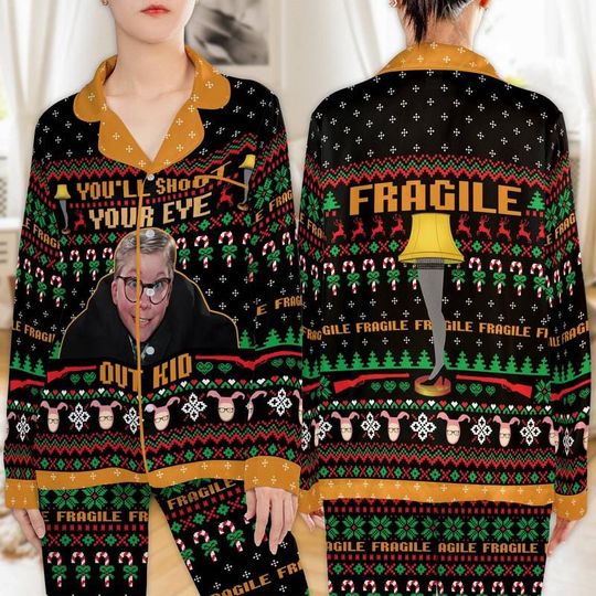 A Christmas Story Pajamas Ralphie Pink Bunny Pajamas Oh Fudge Holiday Pajamas Movie Christmas Pajamas Family Matching Xmas Pajamas