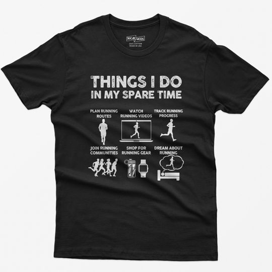 Discover Funny Running T-Shirt - Things I Do In My Spare Time Marathon Tee
