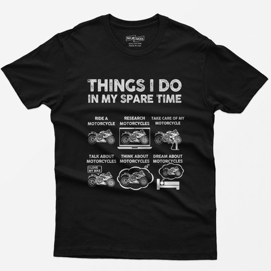 Discover Funny Motorcycle T-Shirt - Things I Do in My Spare Time - Biker Gift