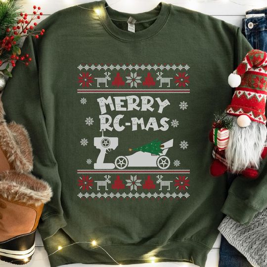 Discover Merry RC-mas Ugly Christmas Sweater for RC Car Enthusiasts