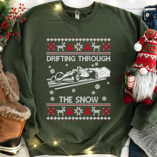 Discover F1 Race Car Christmas Sweatshirt, Motorsport Holiday Sweater