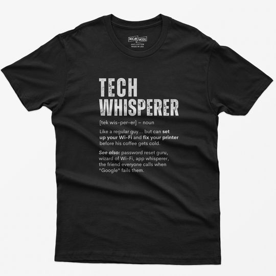 Discover Tech Whisperer T-Shirt: Funny IT Gift for Geeks