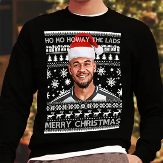 Joelinton Newcastle Utd  Black Christmas Jumper | Kids & Adults Sizes | Toon