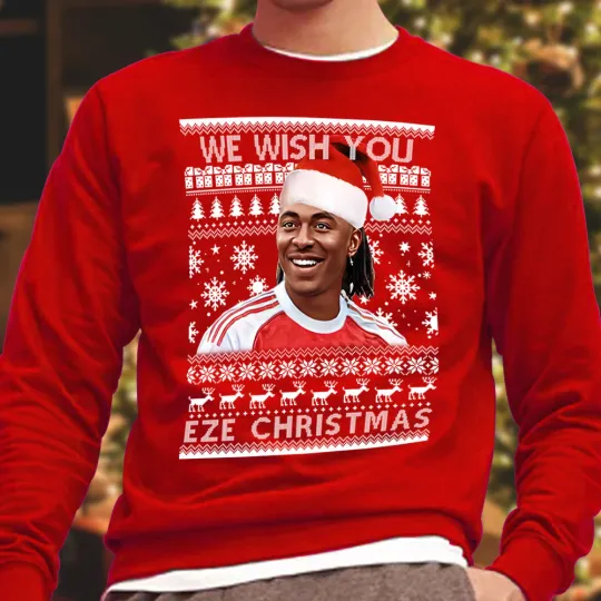 Discover We Wish You Eze Christmas Red Christmas Jumper Adults & Kids Sizes Arsenal