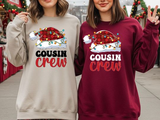 Cousin Crew Christmas Sweatshirt, Matching Family Christmas Crewneck, Holiday Cousins Shirt, Cute Xmas Sweater, Kids & Adults Cousin Outfit