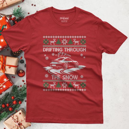 Discover Drifting German Sports Car Christmas T-Shirt for Car Enthusiasts