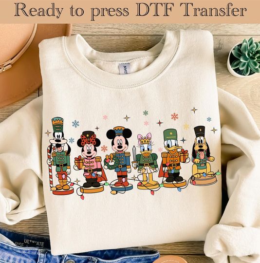 Discover Disney Christmas DTF, Mickey And Friends Nutcracker Christmas Ready to Press, Mickey and Minnie Christmas Dtf Transfer, Disney Christmas DTF