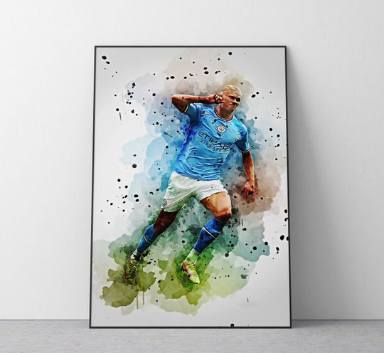 Discover Erling Haaland Poster - Football Wall Art Print - Premium Matte Vertical Poster