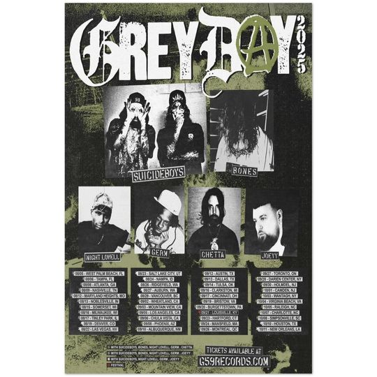 Discover Grey Day 2025 Vertical Poster - Tour Dates Included