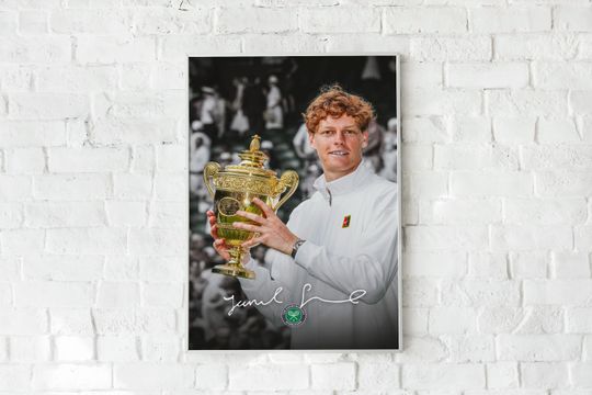 Discover Jannik Sinner Wimbledon Champion Poster Tennis Wall Art