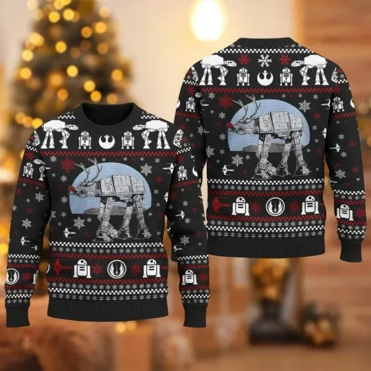 Discover Disney Star Wars ATAT Ugly Christmas Sweater, Starwars AT-AT Xmas Sweatshirt