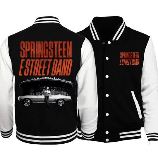 Discover Summer Bruce Springsteen and E Street Tour Baseballs Jackets Sports Coat Women Men Team Baseball Jacket Hoodie