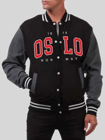 Discover Oslo Norway Nation Letter Design Clothes Male Fashion Fleece Tops Autumn Loose Baseball Jacket Casual Oversize Sportswear Men