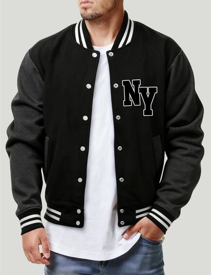 Discover Realizing Dreams In New York Print Jacket Male Fashion Hip Hop Baseball Jersey Soft Loose Fleece Coat Unisex Street Basics Top