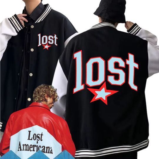 Discover MGK Lost Americana Machine Gun Kelly Baseball Uniform Jacket Men and Women Autumn/Winter Harajuku Baseball Jacket Gift for Fans