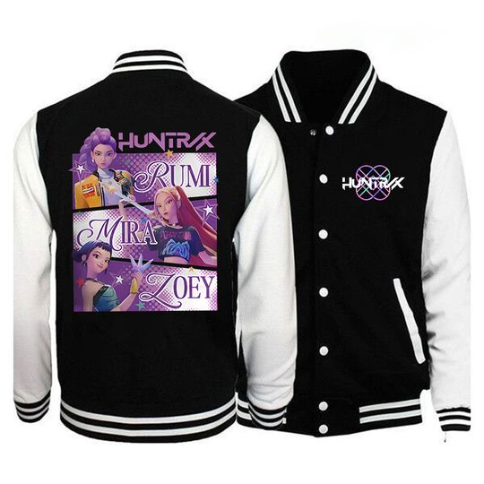 Discover New Anime K-Pop Demon Hunters Mira Rumi Zoey Printed Baseball Jacket Women Men Long Sleeves Jersey Sportswear Coat
