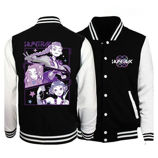 Discover New KPop Demon Hunters Baseball Jacket Autumn Winter Fleece Tracksuit Anime Baseball Uniform Women Men Long Sleeve Jersey Tops