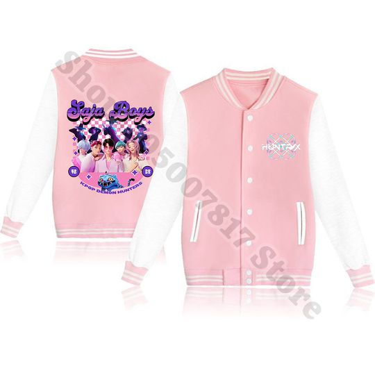 Discover KPop Demon Hunters Girl Cartoon Cute Jacket Children Anime Fashion Cardigan Autumn Sport Coats Kids Casual Baseball Jackets Gift