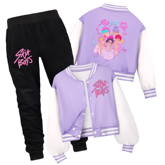 Spring/Autumn New Boys Girls Jacket KPop Demon Hunters Huntrix Baseball Uniform For 4-14 Years Children Sports Outerwear 4876