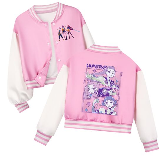 Discover 2025 KPop Demon Hunters Kids Baseball Girls Boy Fashion Casual Jacket Outerwear Children's Clothing Movie Fans Gift Girl Tops