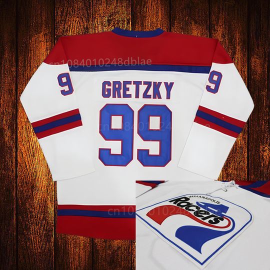 Discover Custom Vintage 70's  Indianapolis Gretzky #99 Hockey Jersey Embroidery Youth Kids Adult Any Size And name Jersey