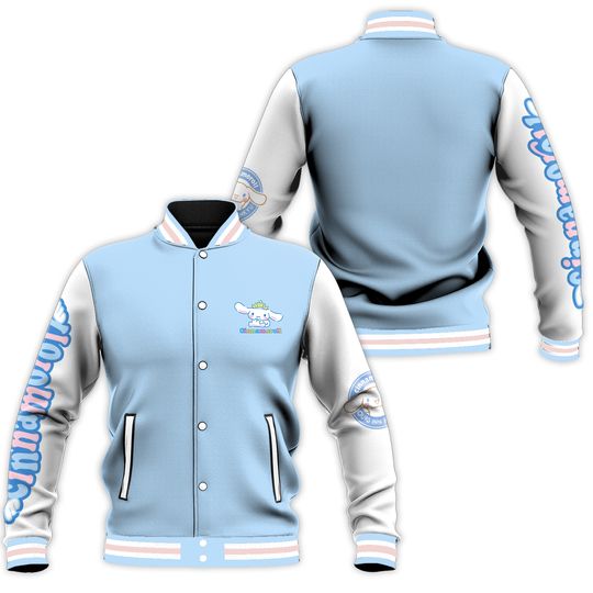 Anime Sanrio Cinnamoroll Cardigan Jacket Cosplay Costume Children Baseball Coat Spring Autumn Sports Top Student Birthday Gifts