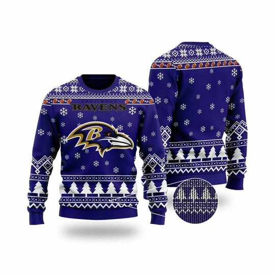 Discover Baltimore Football Ugly Christmas Sweater- Baltimore Raven Ugly Christmas 3D Sweater – Ugly Christmas Sweater