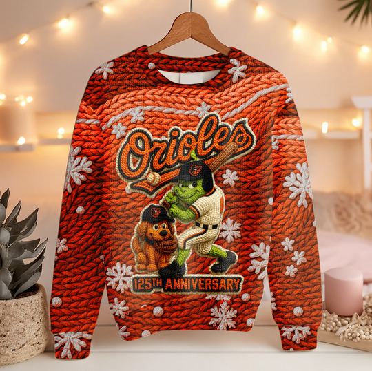 Baltimore Orioles 125th Anniversary Unisex 3D Christmas Ugly Sweater