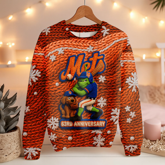 New York Mets 2025 63rd Anniversary Unisex Christmas Ugly Sweater