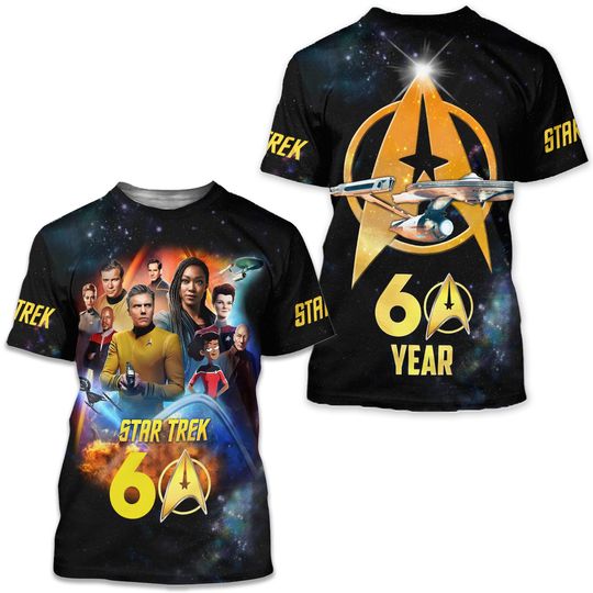 Star Treks 60Th Anniversary 3D T-Shirt For Holiday Gift