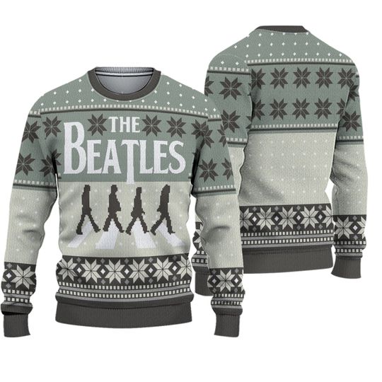 The Beatles Abbey Road Vintage Vibe Ugly Christmas Sweater