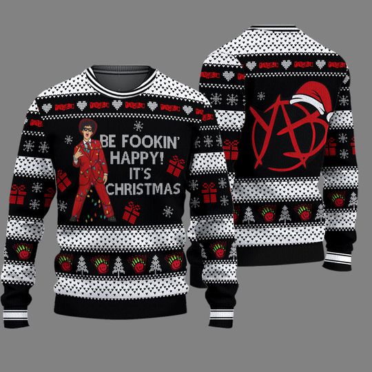 Yungblud Be Fookin’ Happy It’s Christmas Ugly Sweater