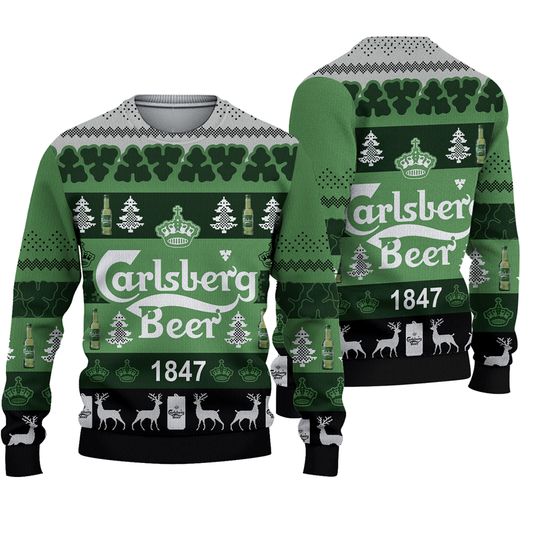 3D Carlsberg Xmas Funny 2025 Holiday Custom Christmas Ugly Sweater