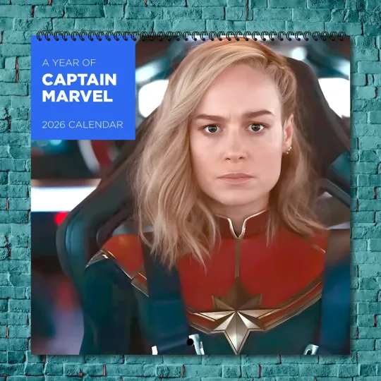 Discover Captain Marvel 2026 Wall Calendar, 12-Month Celebrity Photo Calendar