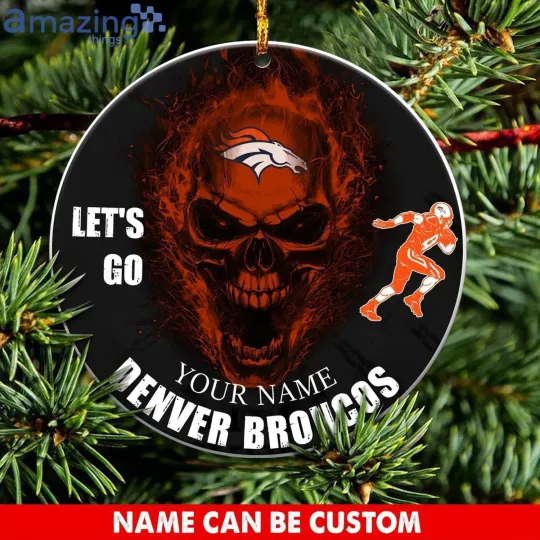Personalized Denver Football Broncos Team Christmas Ceramic Ornament Gift Decor
