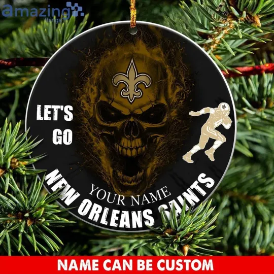 Personalized New Orleans Football Saints Team Christmas Ceramic Ornament Gift